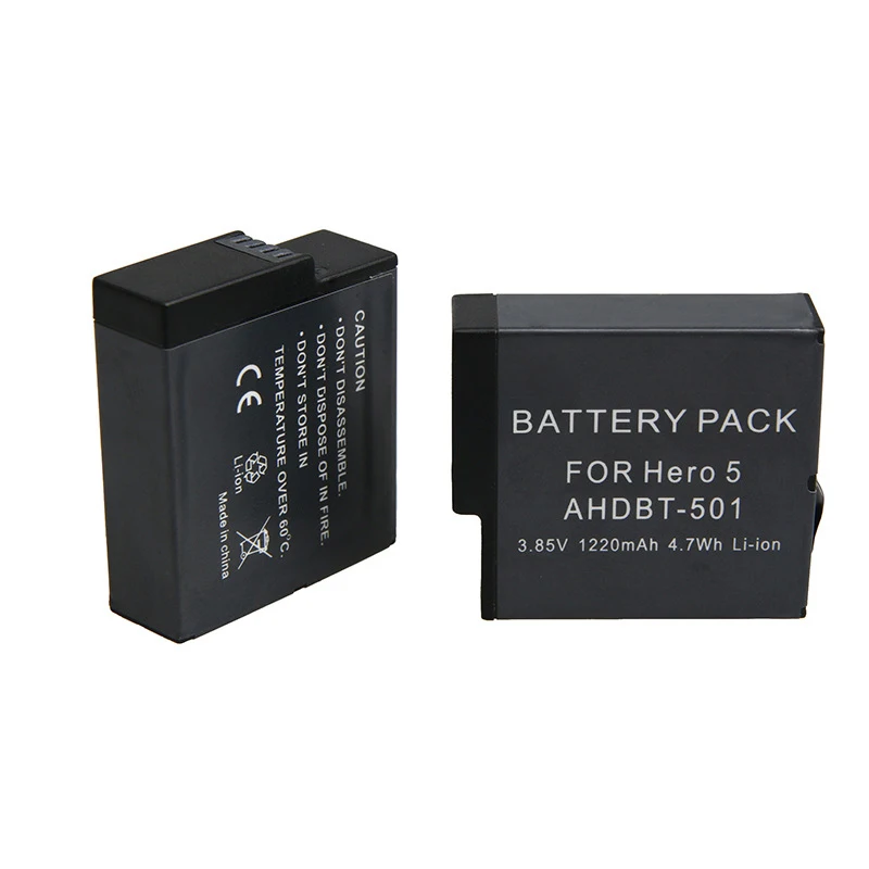 COOLSHOW 2 Batterie 1220mAh + Caricabatterie Triplo Per GoPro HERO8/7/6/5 Black – Ricarica Simultanea E Custodia - 3