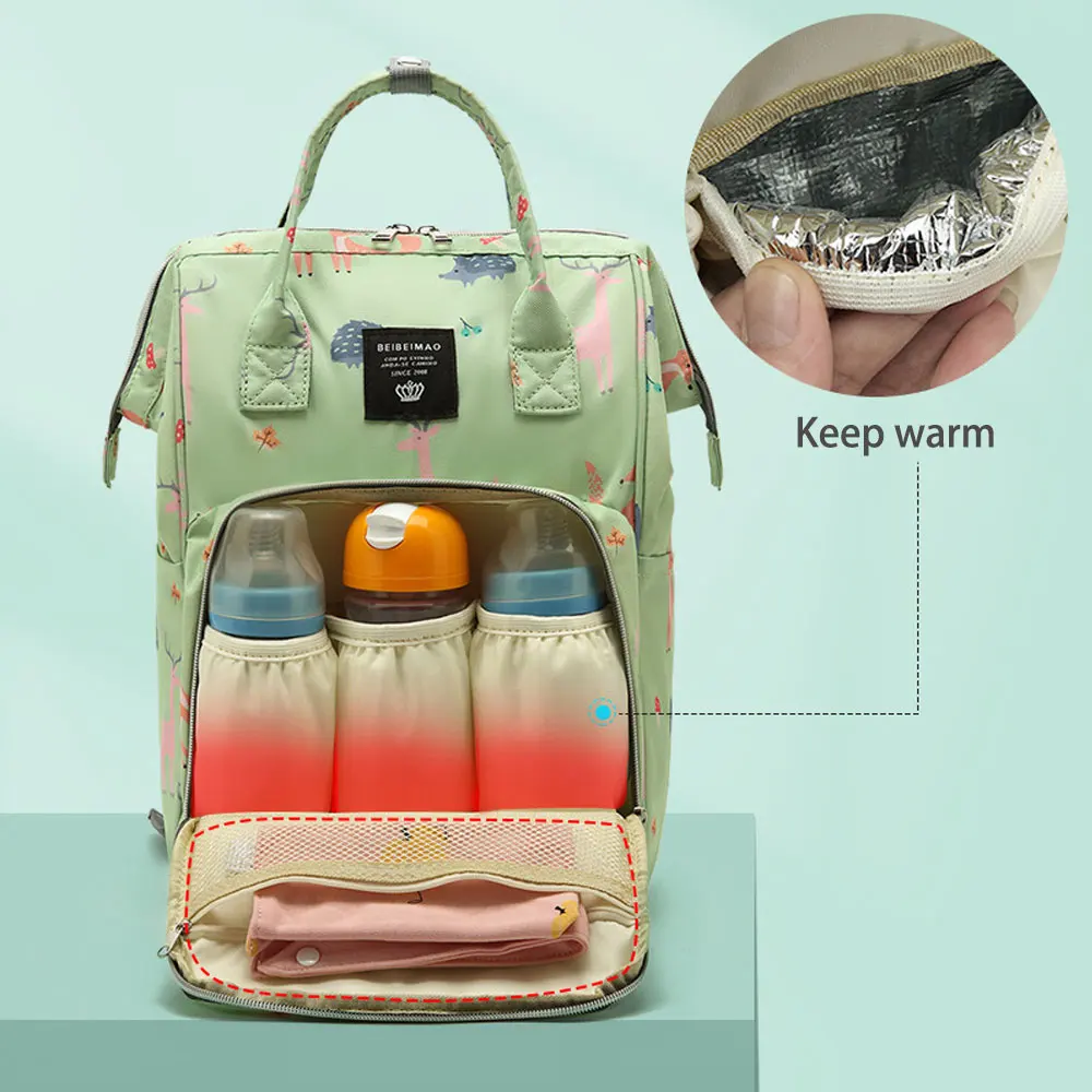 Mochila de pañales para mamá, bolsa de gran capacidad para cochecito de bebé, impermeable, bolsa de pañales de viaje al aire libre, bolsa de