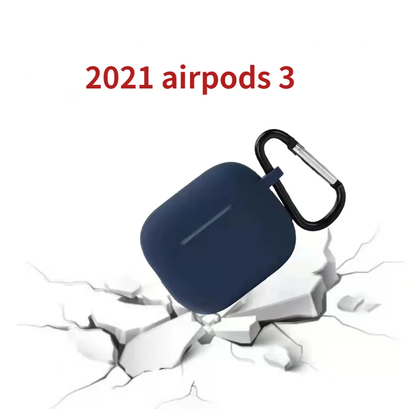 Funda de silicona para AirPods 3, funda magnética 2021, carga inalámbrica para AirPods 3, funda protectora para auriculares, con gancho