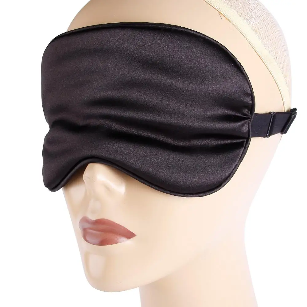 Masque de repos pour les yeux en soie Pure, couverture rembourrée, aide à la relaxation, aide au voyage, aide au sommeil, 1 pièce