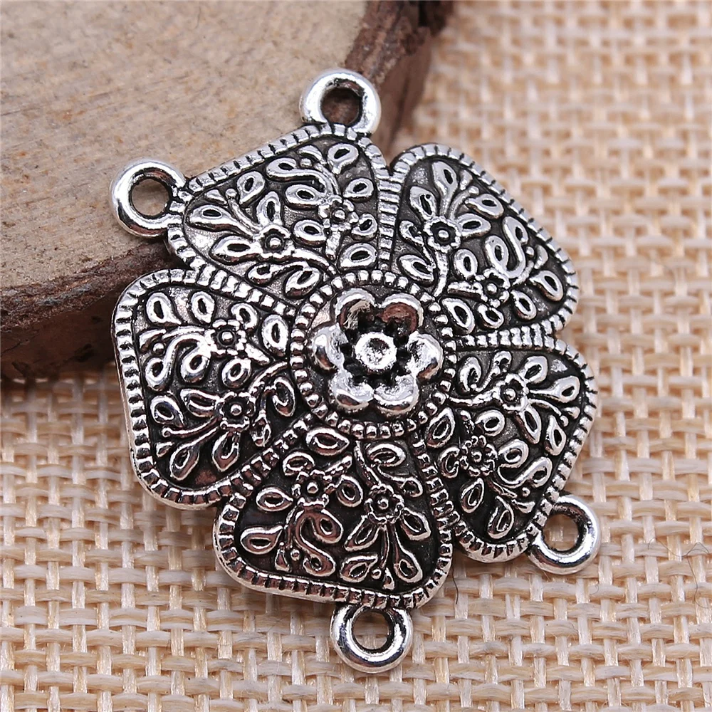 

Wholesale 50pcs/bag 28x31mm Body Chain Flower Porous Connector Antique Silver Color Jewelry Findings Jewelry Accessories