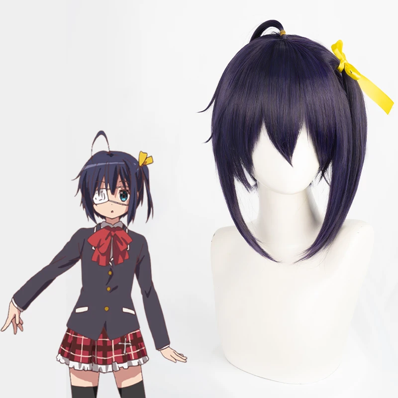 Chuunibyou demo koi ga shitai Takanashi Rikka Parrucca Cosplay Capelli resistenti al calore per le donne Parrucca da festa di Halloween + Protezione della parrucca