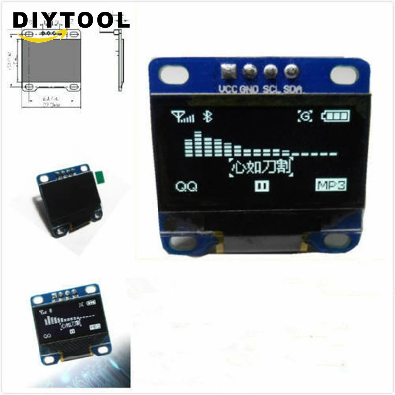 0,96 "I2C IIC Serial 128X64 Weiß OLED LCD светодиодный для Arduino NEW
