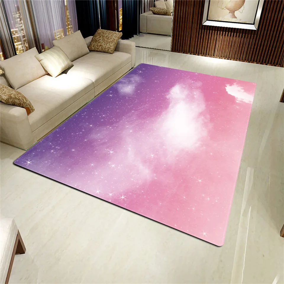 Multicolor Sky Cloud 3D Printed Rugs For Bedroom Pink  Decoration Home Girl Room Rug Sponge Mat Floor Area Rug Bathroom Carpet