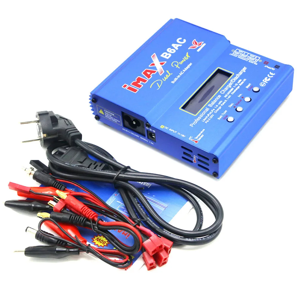 Imax B6AC 80W Digital Battery Balance Charger Tamiya/TPlug Connector For RC Lipo LiFe NiMh For Airplane Helicopter Car Truck Toy