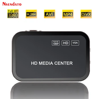 1080P HD Media Video Player Center Support MKV H.264 with VGA HD USB AV MMC/SD Port with Remote Control