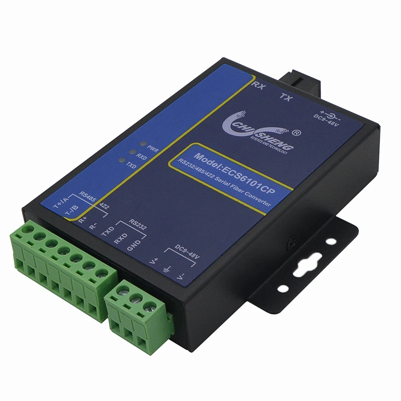 ECS6101CP الصناعية الصف 232 485 422 بدوره الألياف البصرية جهاز الإرسال والاستقبال والاستقبال البصرية القط وضع واحد الألياف واحدة