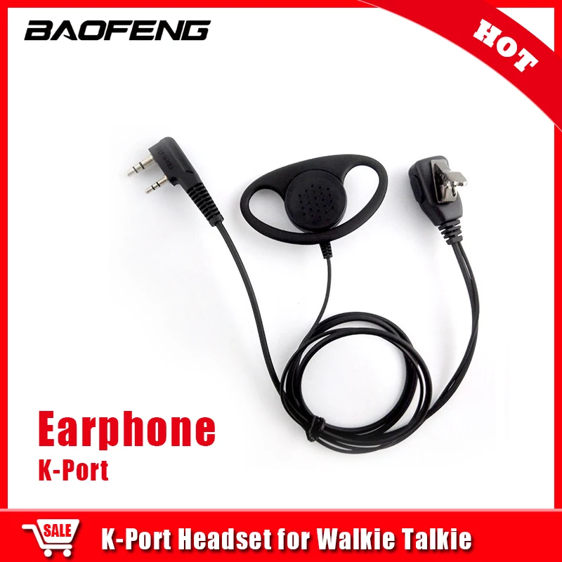

Walkie-Talkie Earphone K-Port Iron Clip D-Shaped Hanging Headset Unilateral Earbud Earpiece Two Way Radio Accessories