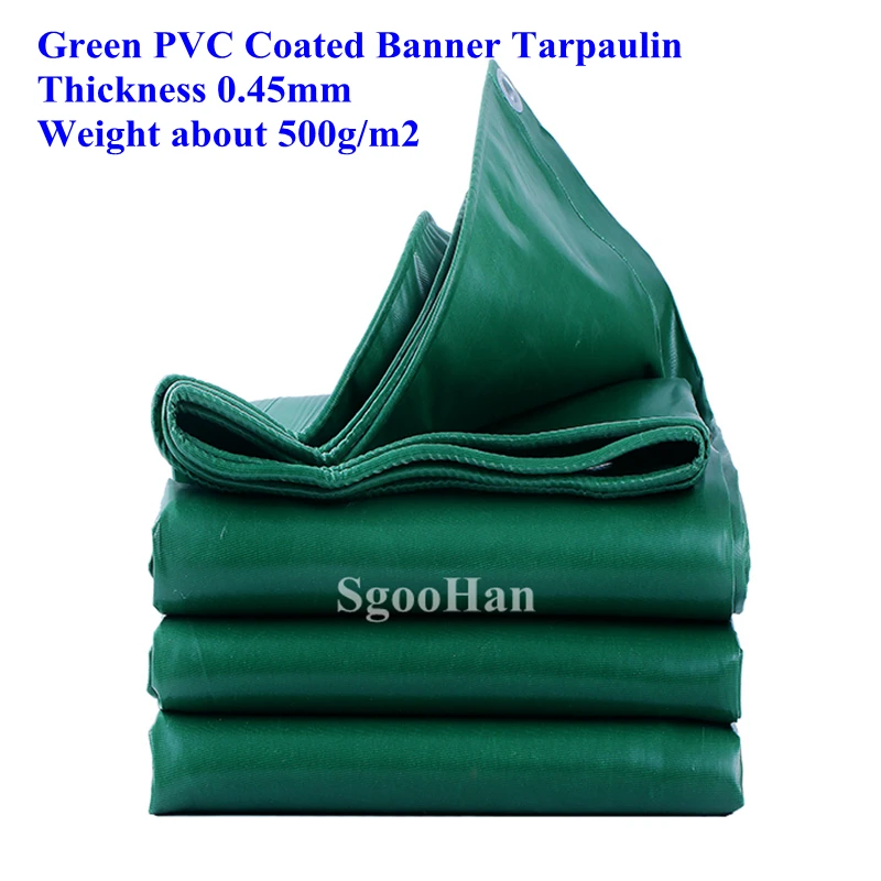 500g/m2 Green PVC Coated Banner Tarpaulin Rainproof Cloth Outdoor Awning Waterproof Oilcloth Truck Canopy Shade Sail Repair Tape