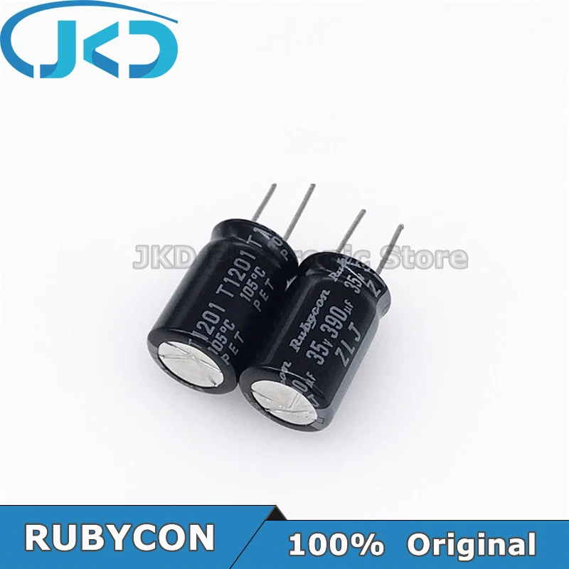 10pcs RUBYCON 390UF 35V 10*16mm 390UF35V 35V390UF 10x16mm Aluminum Electrolytic Capacitor 100% Original