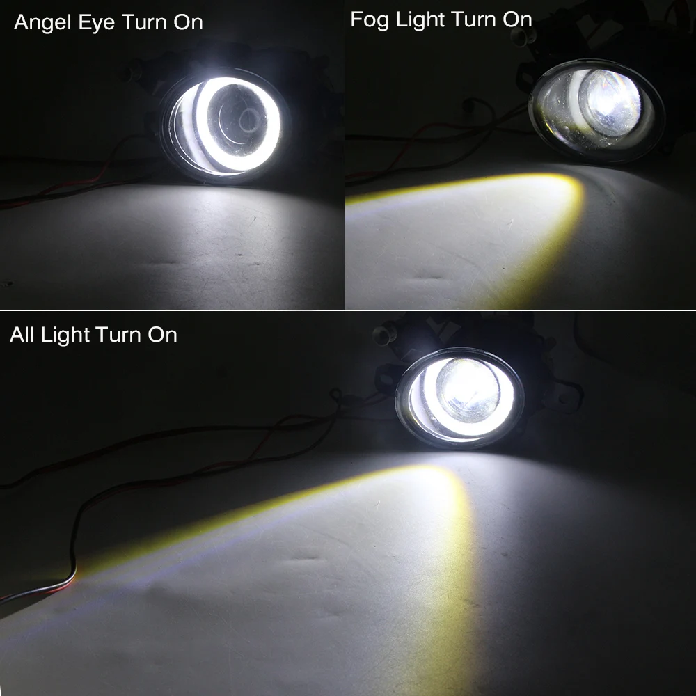 Cawanerl For Saturn Astra 2008 2009 Car 30W LED Bulb Fog Light Angel Eye Daytime Running Light DRL H11 3000LM 12V 2 Pieces
