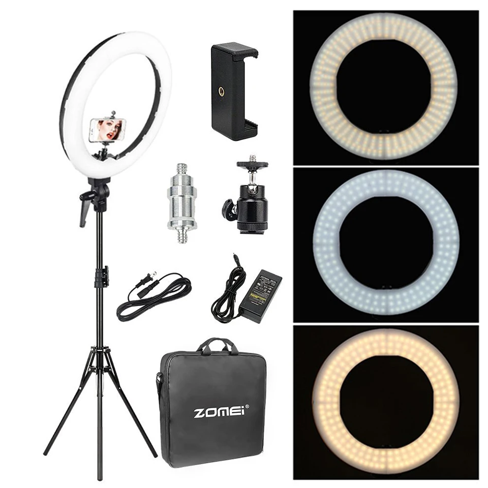 Zomei Led Makeup Light Ring Kit Photographic Lighting Camera Light Lamp With Stand For Video Shooting Youtuber Studio Smartphone