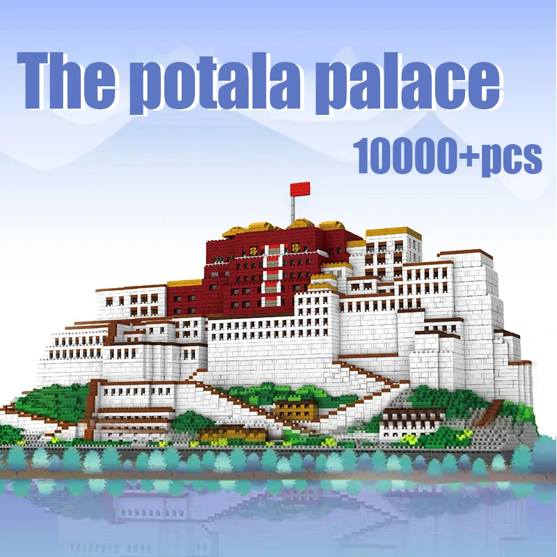 7380pcs+ Diamond Mini Notre-Dame DE Paris Model Building Blocks Church Architecture Tibet Potala Palace bricks Toys For Children