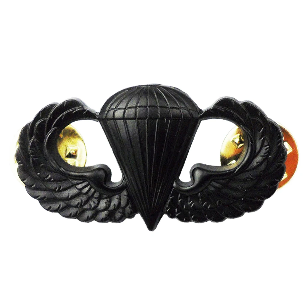 US ARMY AIRBORNE spadochroniarz spadochron skok skrzydła odznaka insygnia PIN czarny