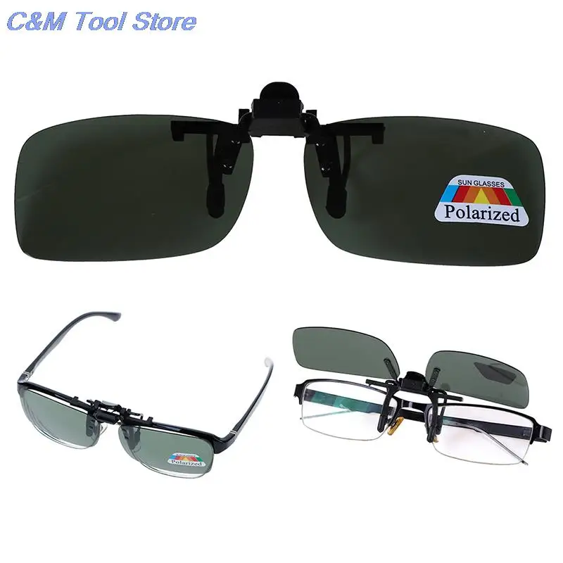 1pc high quality Unisex Clip-on Polarized Day Night Vision Flip-up Lens Driving Glasses UV400 Riding Sunglasses for Outside