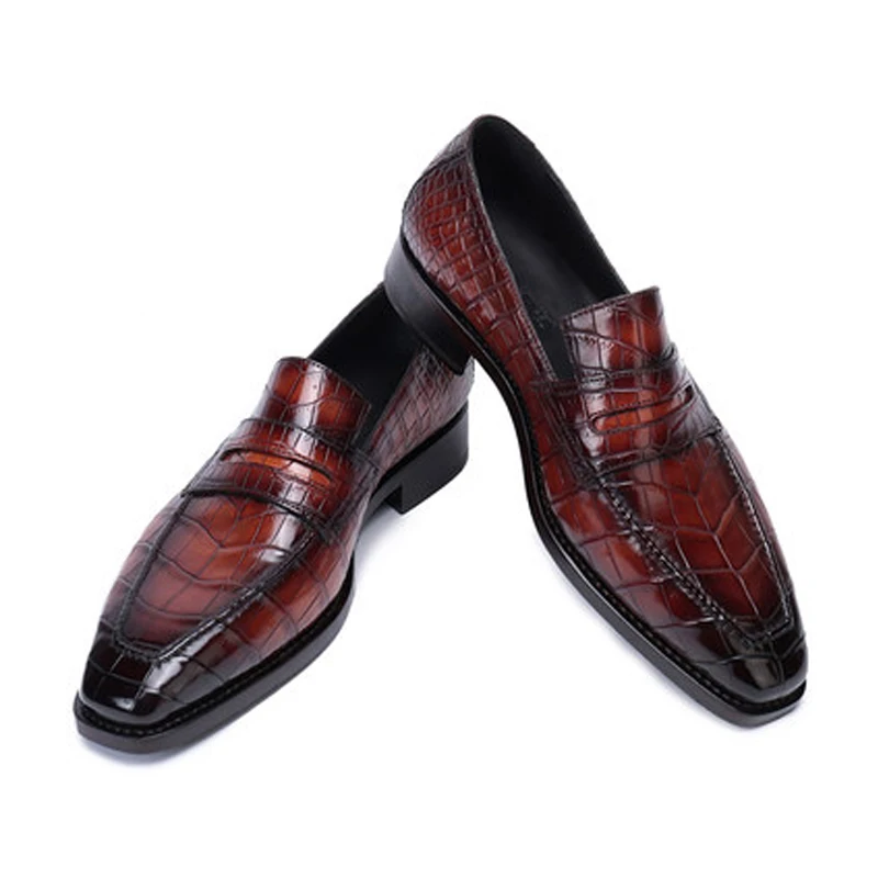 weitasi new style crocodile shoes crocodile leather men shoes men formal shoes  leisure  Business shoes  Pure manual  Men shoes