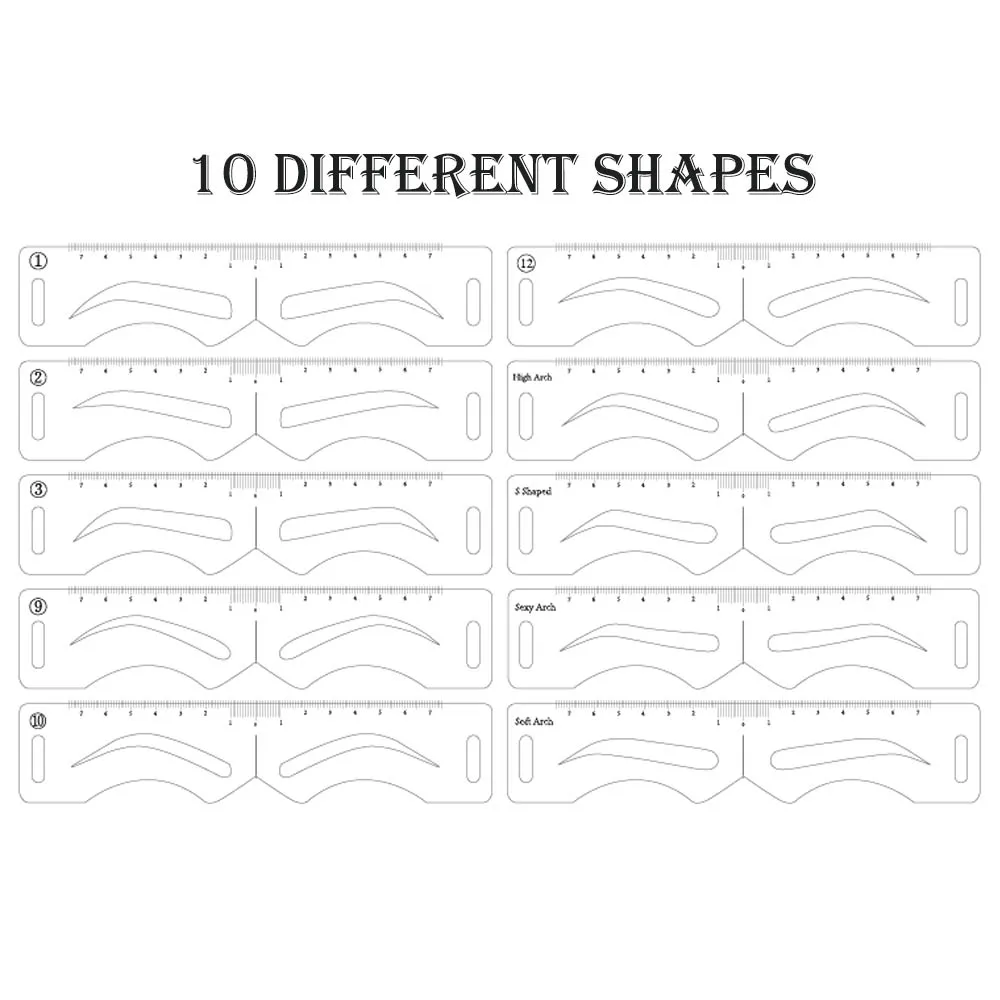 10 Styles Microblading Eyebrow Stencils Stickers Permanent Makeup Supplies Reusable Eyebrow Mold Template Drawing Guide images - 6