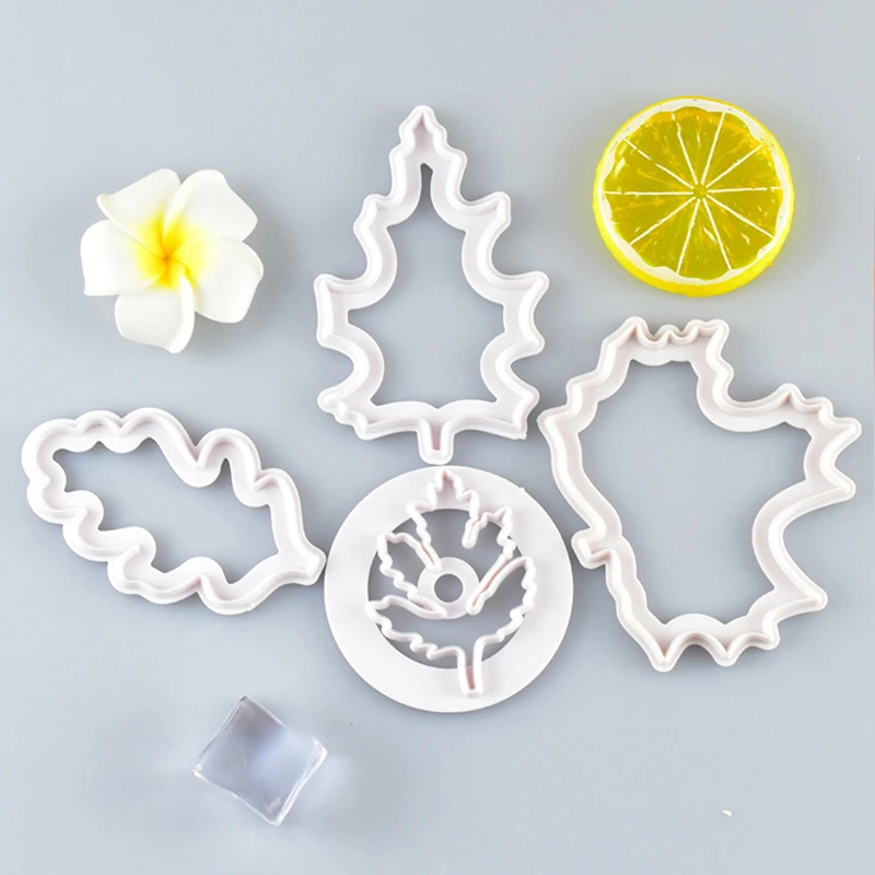 4Pcs/set Maple Leaf Shape Cookie Cutter Molds Biscuit Fondant Cake Decoration Mold Kitchen Baking Tool