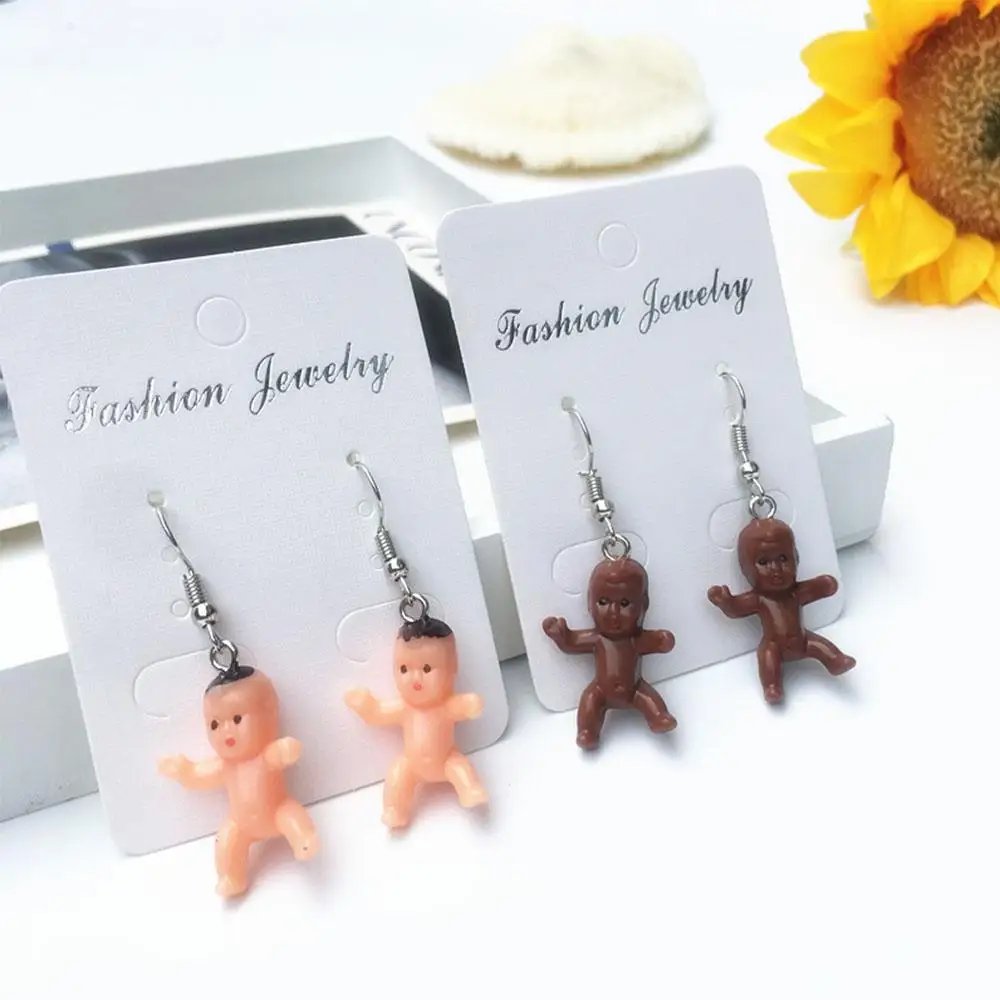 Funny Baby Doll Shape Colorful Dangle Earrings For Women Girl Creative Harajuku Cool Drop Earrings Party Statement Jewelry image 5