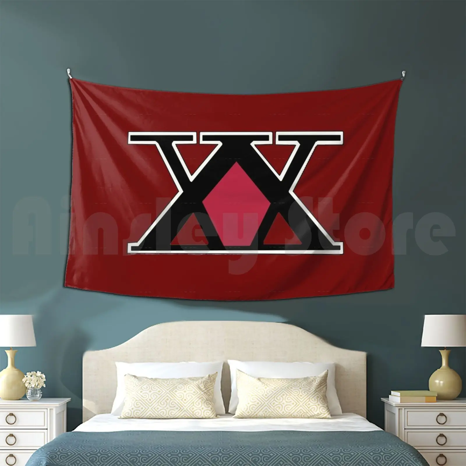 Hunter X Hunter Logo Tapestry Living Room Bedroom Hxh Hunter X Hunter Anime Gon Freecs Killua Zoldyck Kurapika