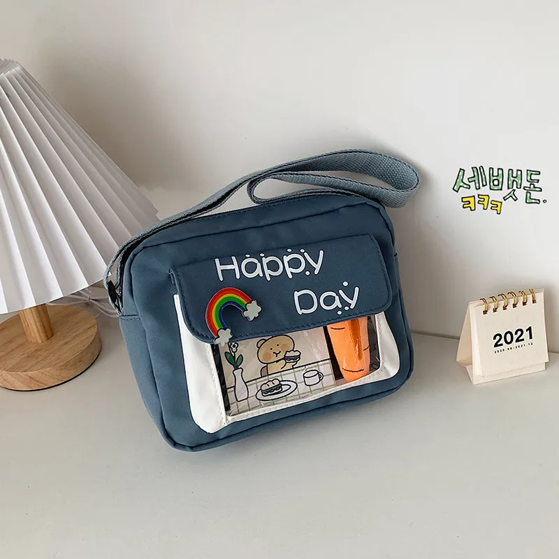 Ladies Shopping Handbag Crossbody Bag Female Canvas Bag Cartoon Print Messenger Bags for Women Cute Shoulder Bag