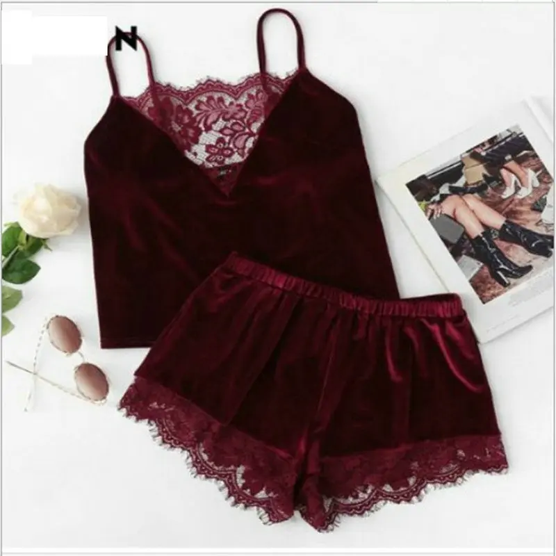 Fun And Sexy Suspender Skirt Pajamas Home Clothes Are Popular Lace Three-Point Home Clothes Are Popular