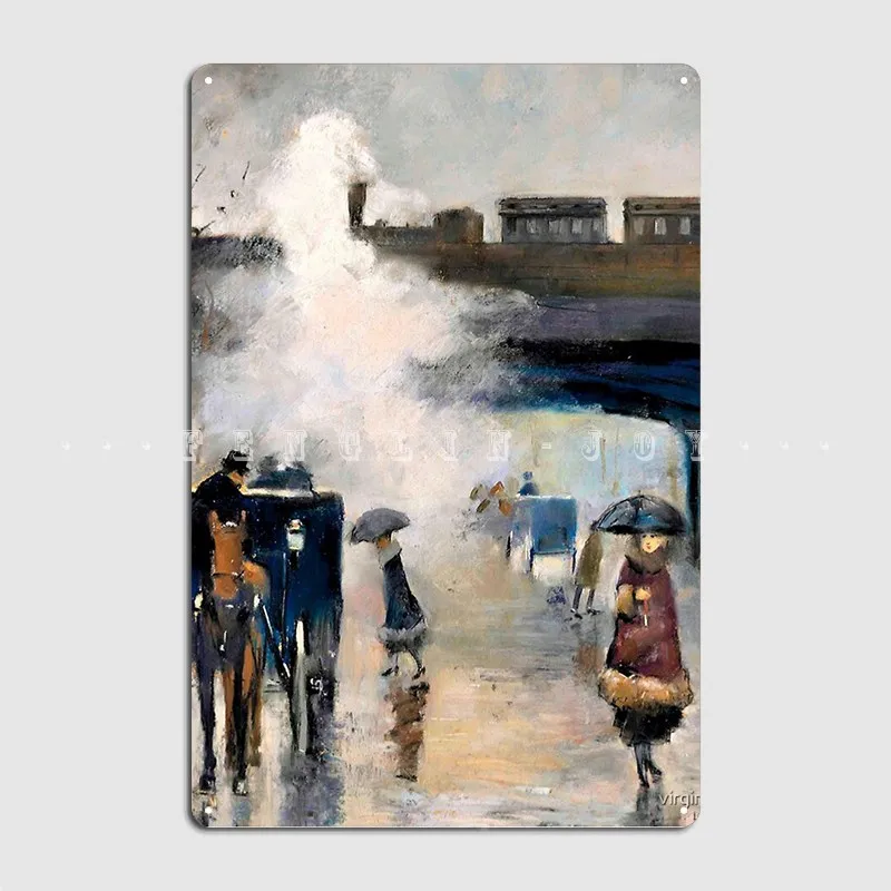 Lesser Ury Alexanderplatz Berlin Metal Sign Cinema Living Room Home Printing Plaques Tin Sign Poster