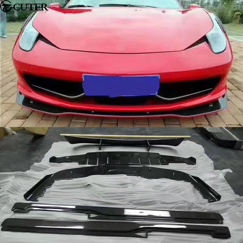 458 Carbon Fiber Front Lip Rear Lip Diffuser Rear Spoiler Wing for Ferrari 458 Auto Veloce Car Body Kit 2012