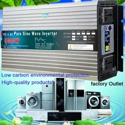 Pure Sine Wave Inverter 12V/24V/48V/60V to 110V 220V 6000W 8000W Voltage transformer Converter Pure Sine Wave Power solar