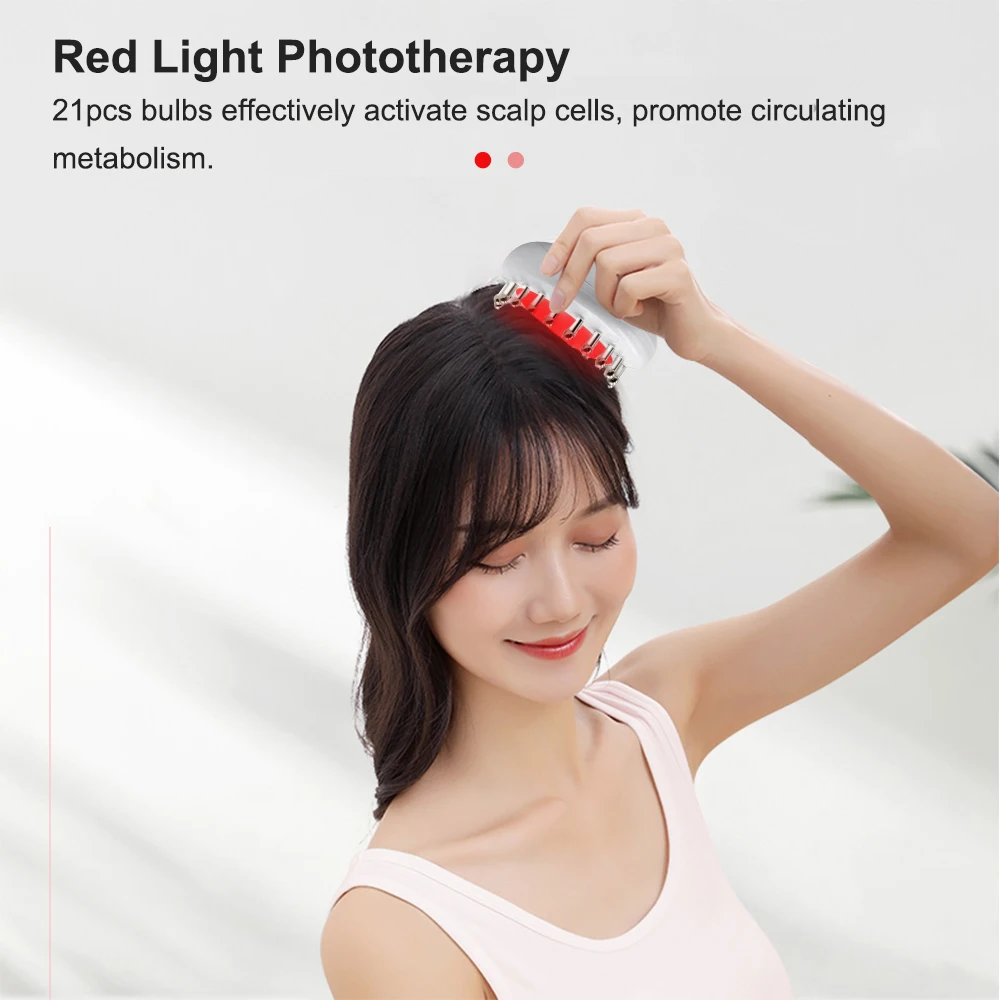 

Laser Infrared EMS Ion Therapy Hair Growth Vibration Scalp Massage Comb Electric Brush Follicles Stimulation