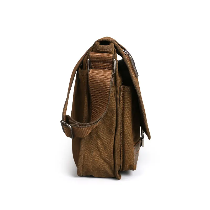 Retro New Men Canvas Shoulder Bag Retro Wear-Resistant Messenger Bag Neutral Casual Bags Set