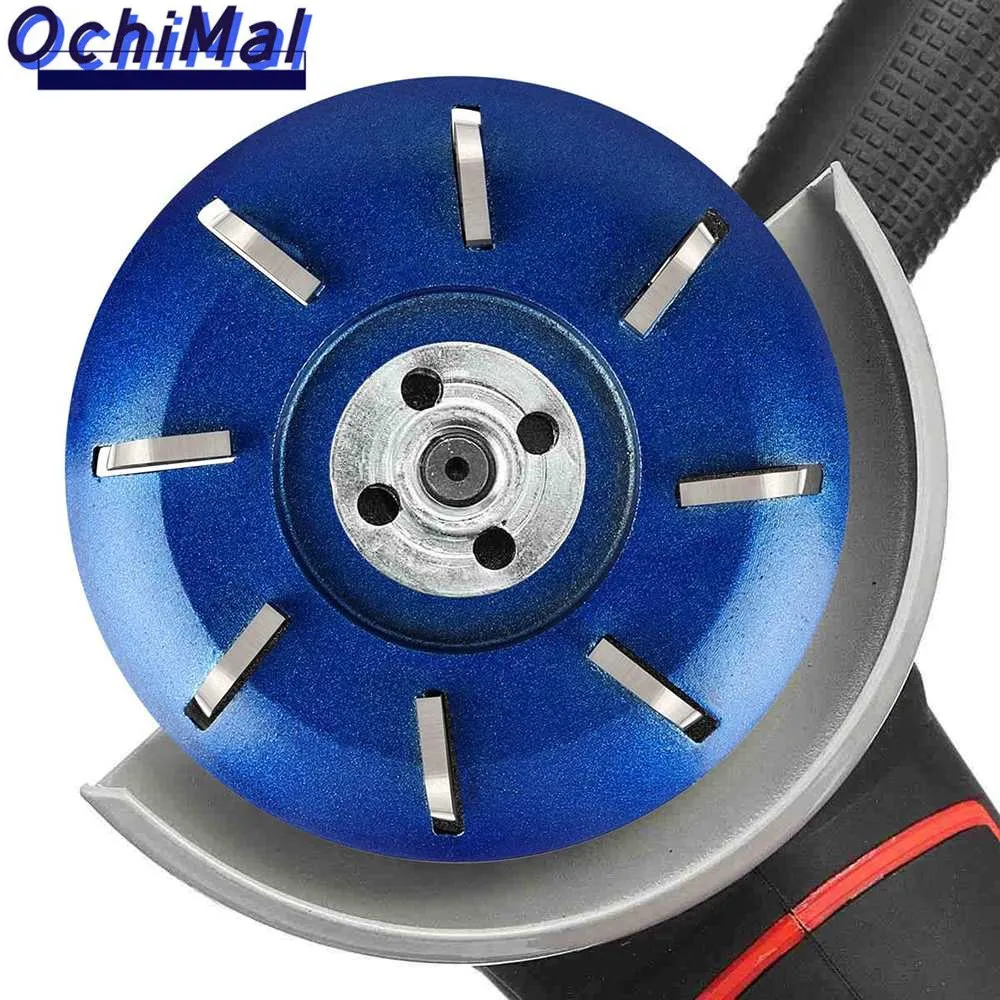 

90mm 8 Teeth Wood Turbo Carving Disc Tungsten Steel Round Tea Tray Black /Blue Wood Carving Cutter Use for Angle Grinder