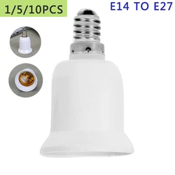 1/5/10Pcs Converter E14 To E27 Adapter Lamp Socket Light Holder Plastic Light Bulb Adapter Lamp Holder Lighting Accessories