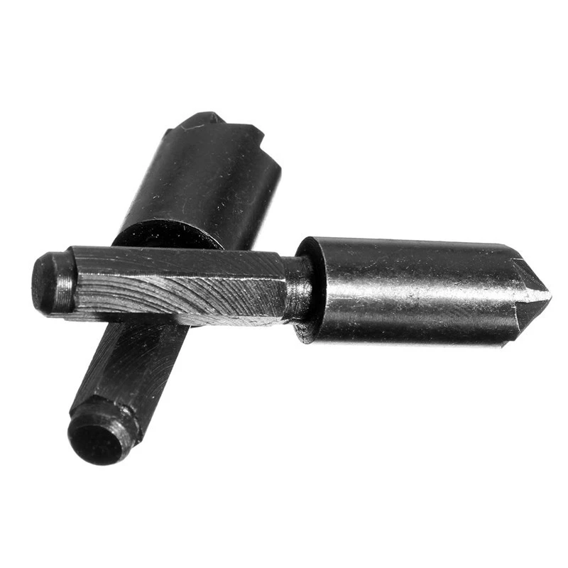 2 PC 7 Flute Countersink Sedikit Alat Set Meja Wastafel HCS Chamfering Cutter Rose Reamer Talang 1/4 Inci (6.35 MM) hex Shank Mata Bor