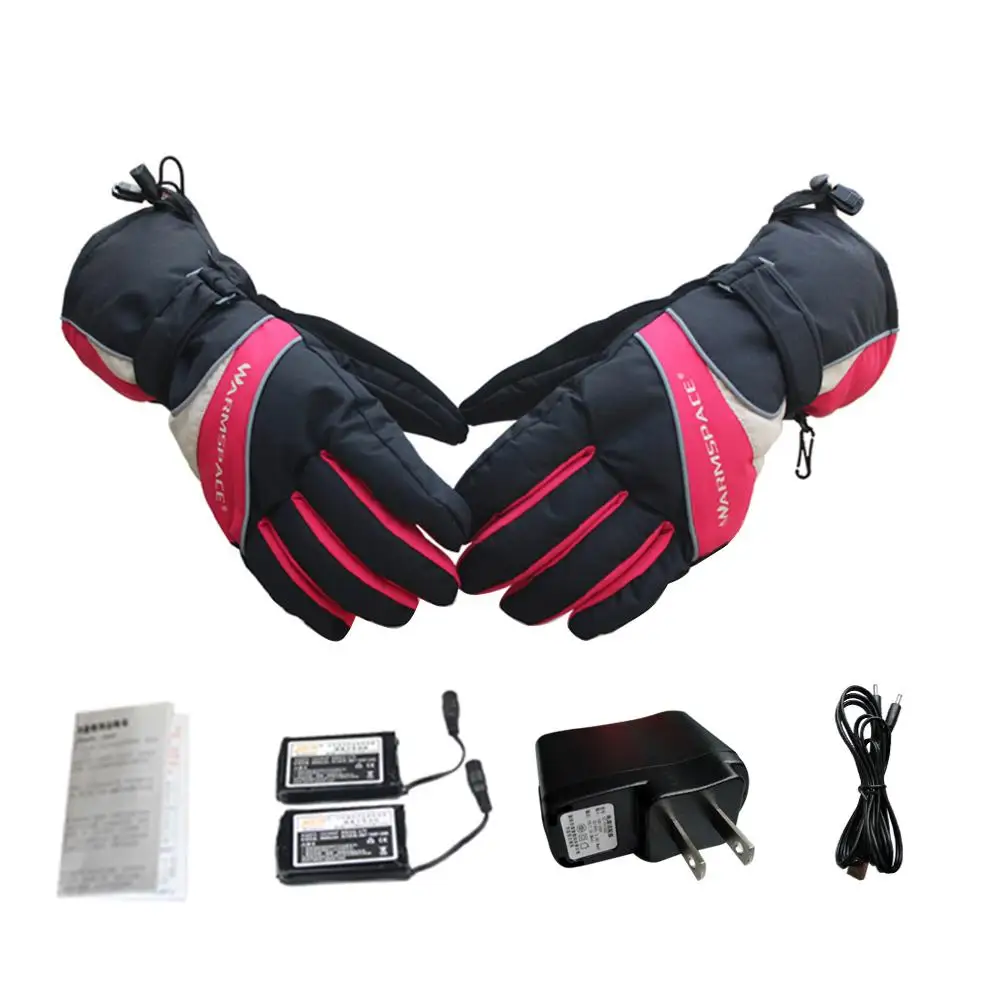 Men Women Electric Heated Gloves Liners Outdoor Battery Powered Five Fingers Hand USB Heating Warmers Cycling Skiing Gloves