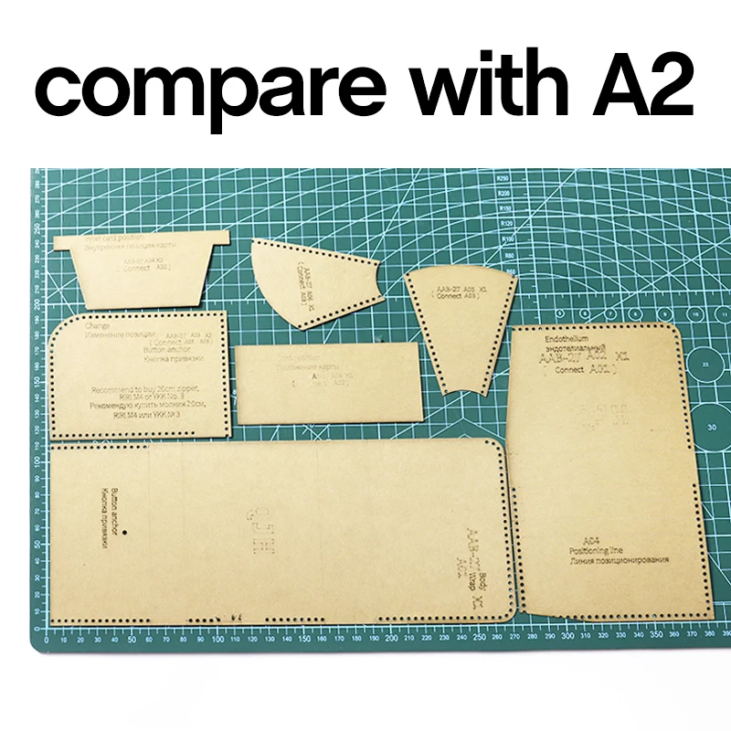 1Set DIY Kraft Paper Template New Fashion Retro Men and Women Wallet Leather Craft Pattern DIY Stencil Sewing Pattern 11cm*8.5cm