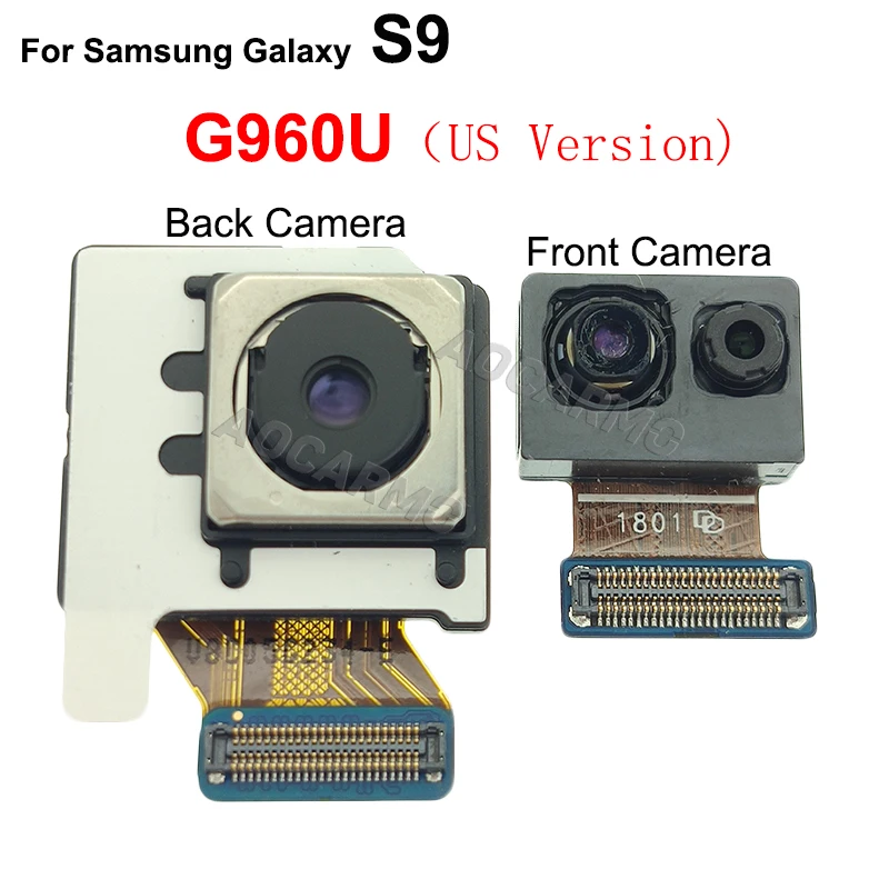 Aocarmo For Samsung Galaxy S9 G960F G960U Front And Back Rear Camera Module Big Camera Flex Cable Repair Part