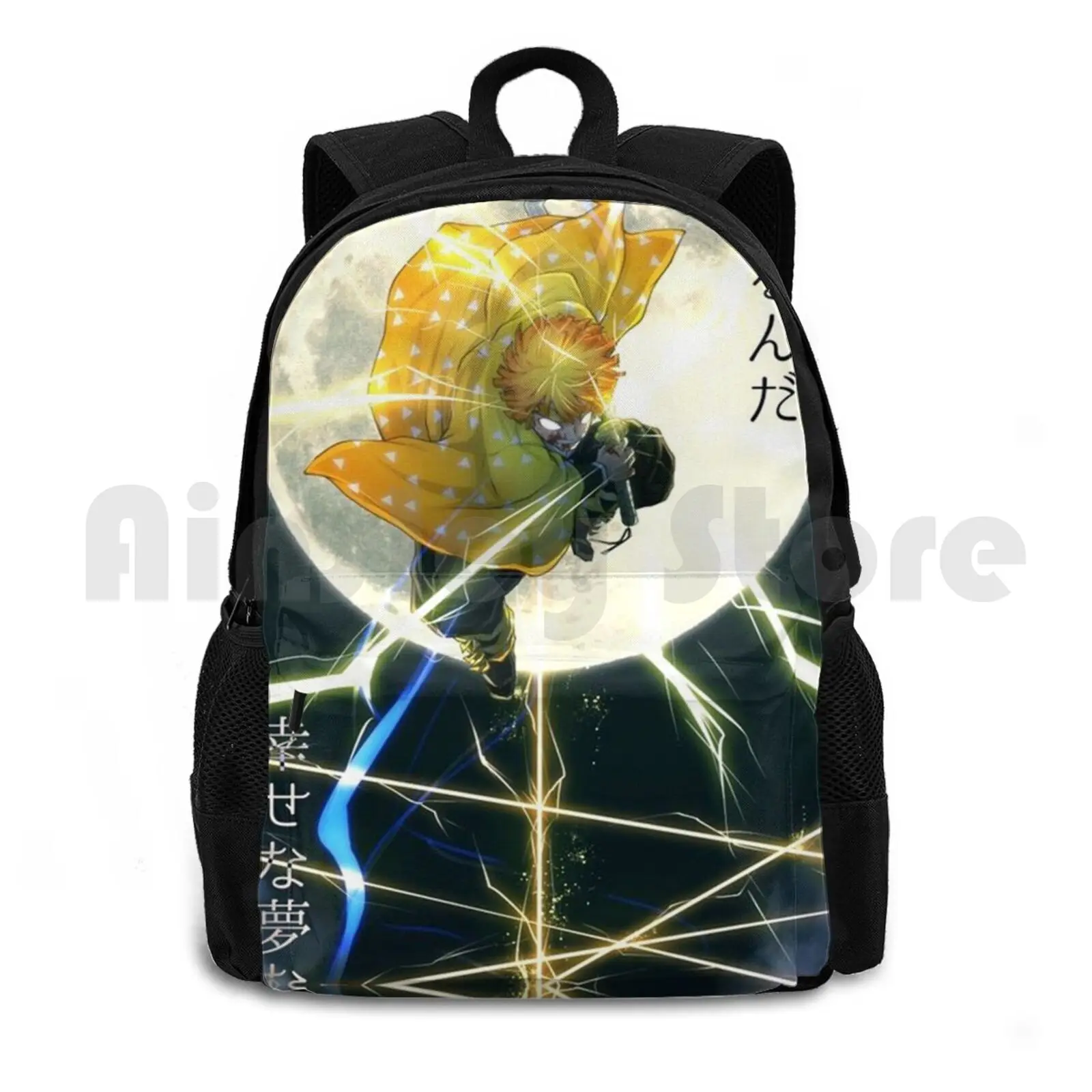 Demon Outdoor Hiking Backpack Waterproof Camping Travel Tanjiro Nezuko Kimetsu No Yaiba Demon Demon Hunter Hunter Kaminari