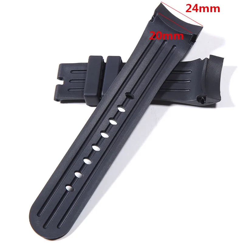 Luxury Blue Black 24mm Silicone watchband For Graham strap Racing Bent Watch band Rubber Bracelet with stainless steel buckle