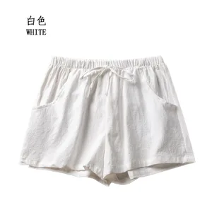 Casual female linen shorts, large size gymnastics shorts, loose short pants, high waist, dance pants, micro summer pants for girls 10 Main Sales Women's Bermuda - №9