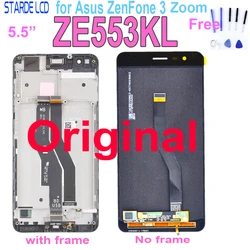 ASUS Zenfone 3 Zoom ZE553KL Z01HDA LCD 디스플레이 터치 스크린 디지타이저 Amoled LCD 디스플레이, 5.5 인치 ZE553KL 용 정품 신제품