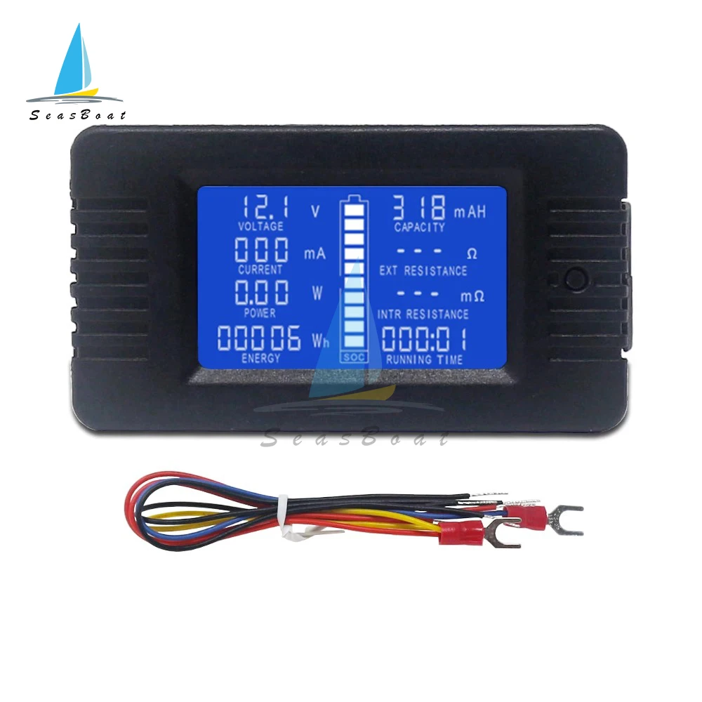 DC 0-200V 10A 100A 300A Multifunctional Battery Capacity Tester Voltage Current Power Energy Meter LCD Digital Voltmeter Ammeter