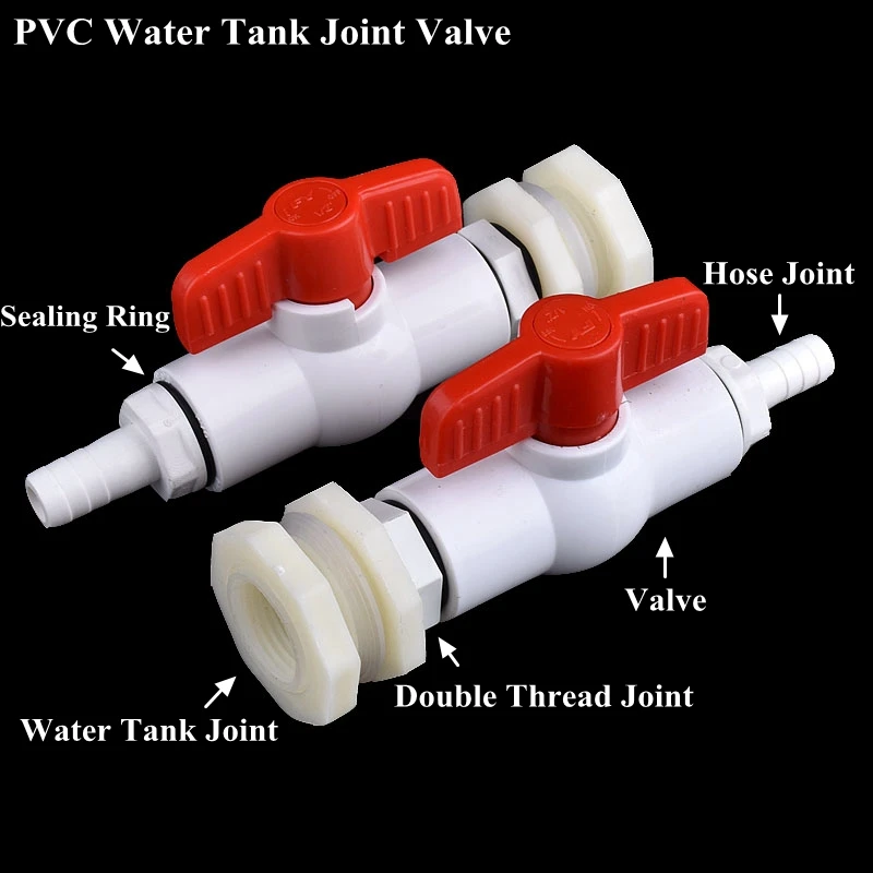 

1~3Set 1/2" 3/4" To 8~16mm PVC Aquarium Fish Tank Inlet Water Drain Joint Valve DIY Water Tank Hose Pagoda Connector Fittings