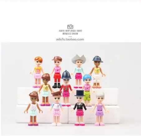Juego de bloques de bolsillo para niña, 12 piezas, princesa dulce, pp, regalo de cumpleaños para bebé