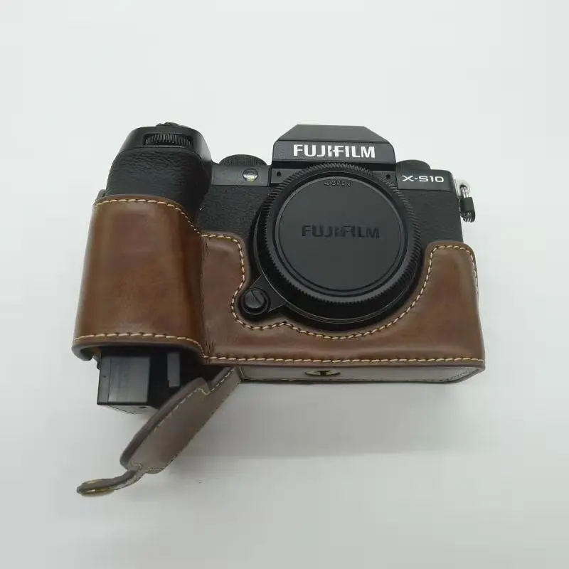 Kamera Video Tas Half Case untuk Fujifilm Fuji XS10 XS-10 Casing Bawah dengan Baterai Buka
