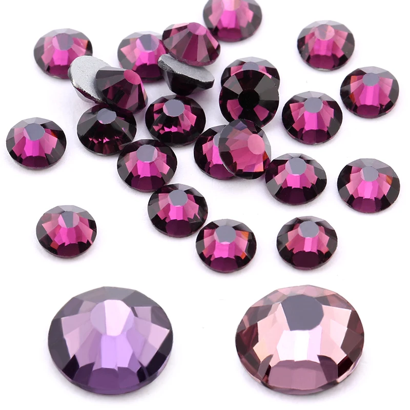 SS4-SS34 Amethyst rhinestone for Nail Art, Flat back Non Hotfix Glue on Nail Art Rhinestones,Boutique and Top grade.