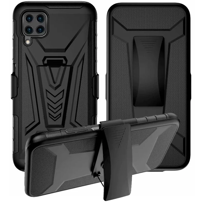 Combo Shell Slim Rugged Case Built-in Kickstand Swivel Belt Clip Holster Shockproof Cover For  Samsung Galaxy A12 Cases