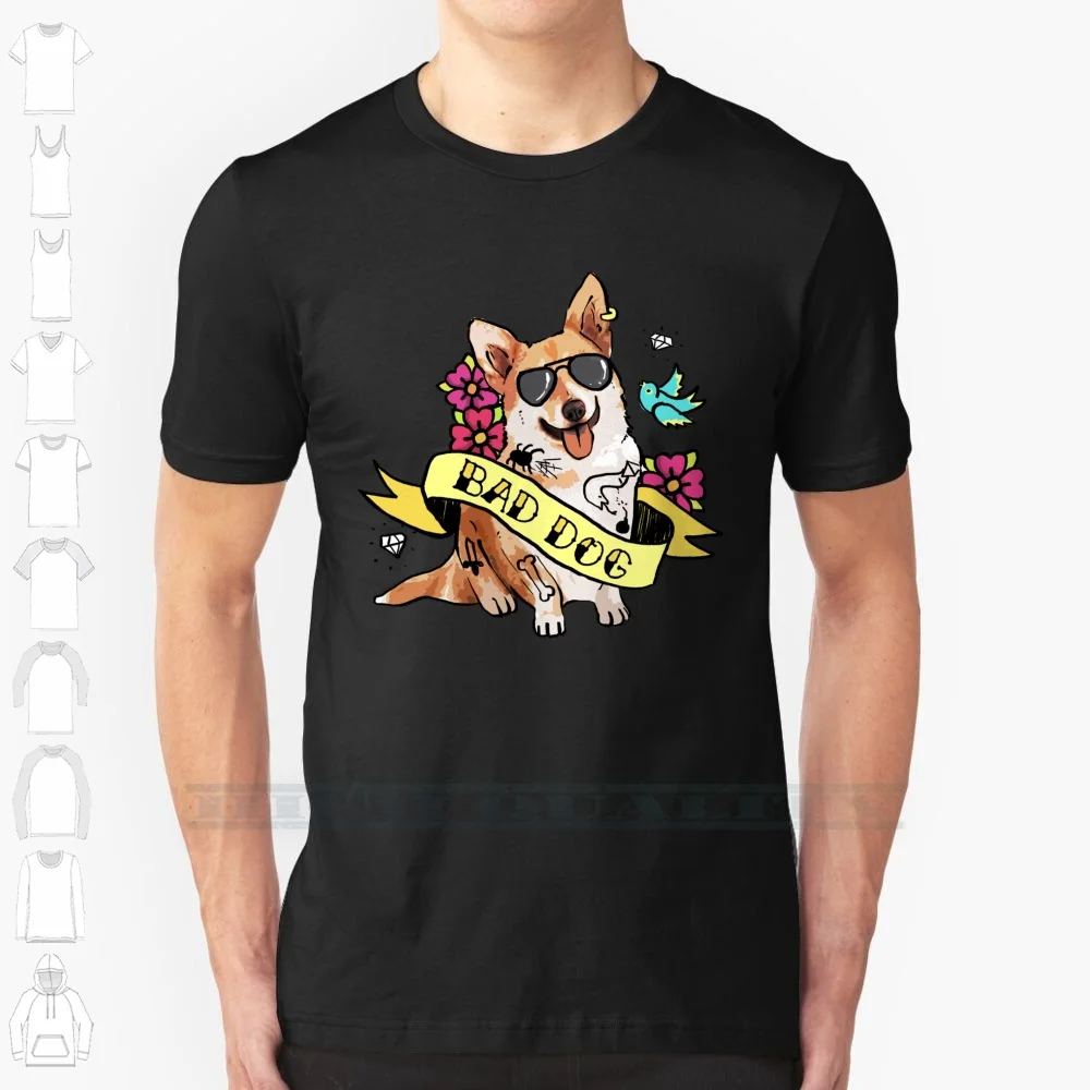 Bad Dog Corgi Tattoo 100% Cotton T Shirt Pembroke Welsh Corgi Dog Corgi Gifts Funny Corgi Lover Corgi Owner Corgi Mom Corgi