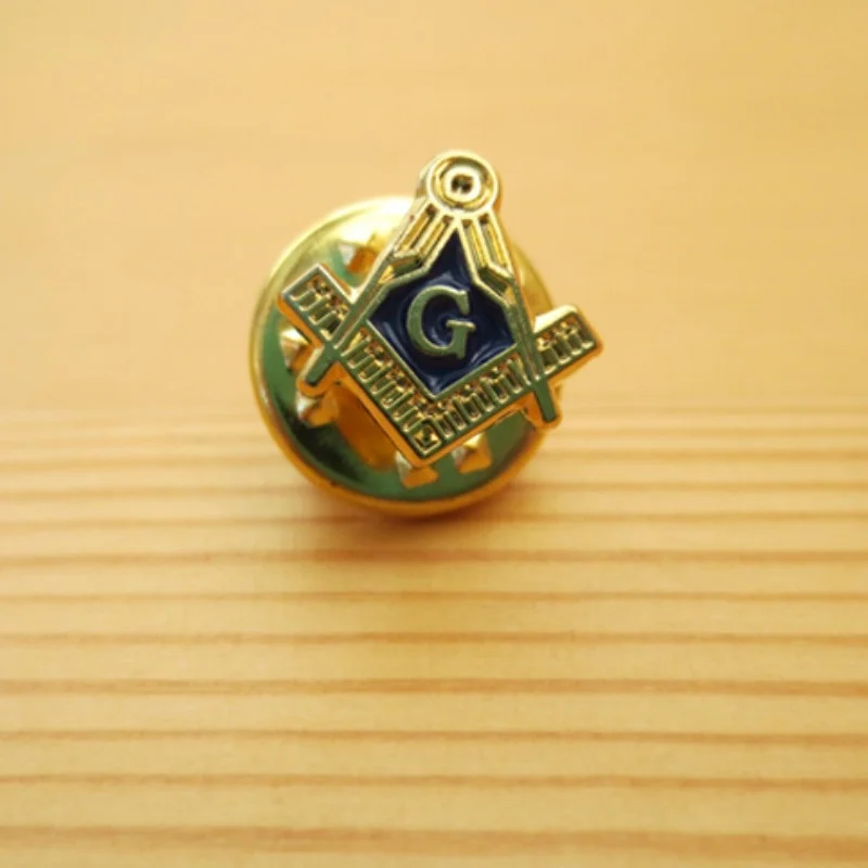 Classic Masonic Brooch Pin Gold Plated Suit Collar Pin Masonic Freemasonry Party Jewelry AG Brooch Pin Xmas Gifts