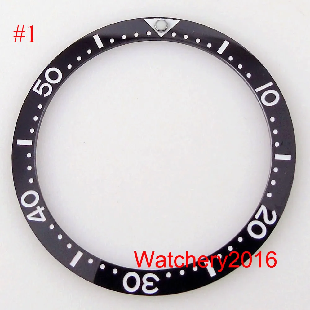 Flat 38mm*31.5mm Ceramic Watch Bezel Ring Blue Red Green Black Insert fit SKX007 GMT Watch